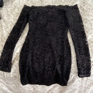 black off the shoulder dress